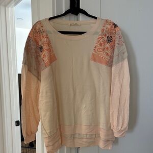 We The Free Cream and Pink long sleeve